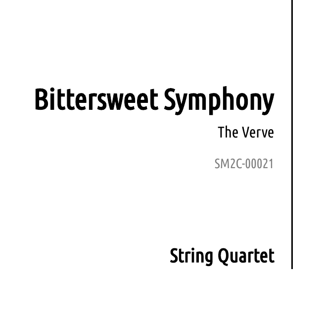 Bittersweet Symphony The Verve Sheet Music To Celebrate 